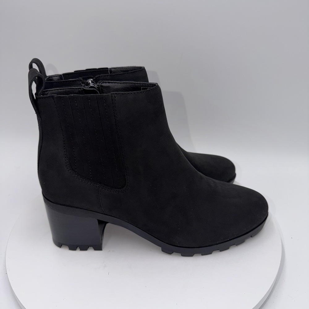 Vionic Women's Sz 8.5‎ Wilma Black Ankle Bootie Waterproof Nubuck Leather - Picture 2 of 8